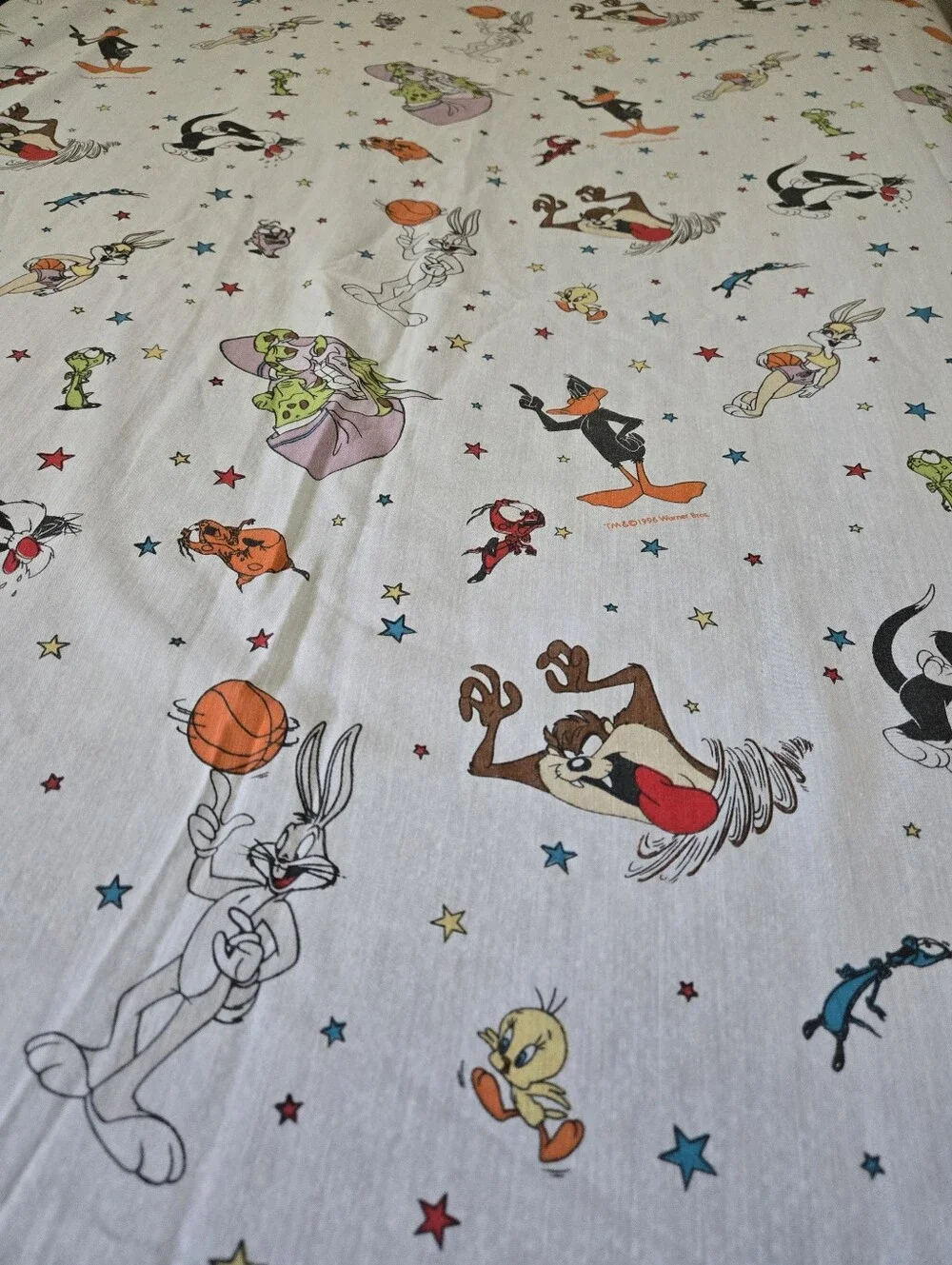 Vintage 1996 Space Jam Looney Tunes Twin Sheet Set Bibb Company Bugs Bunny